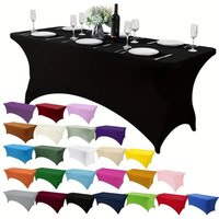 Black 4/6/8FT High Stretch Tablecloth Washable Universal Rectangular Table Cloth Elastic Bed Cover Hotel Banquet
