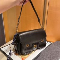 ZAMP Luxury Leather Biker Style Retro Women's Bag Multi-Pocket Single Shoulder Underarm Crossbody Small Square Bag