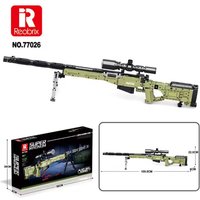 Sniper Rifle Assault Pistol Model Building Blocks 77026 Simulation Shoot Gun Military Series Bricks Kids Toys Holiday Gifts77026