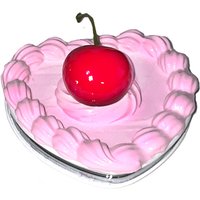 Foldable Makeup Mirror Cherry Cake Round Vintage Mirror Woman Gift Travel Compact Pocket Mirror Cosmetic Tool Portable 1pcs