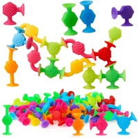 19-190PCS Set Textured Suction Cup Building Toys for Kids Stacking Construction Suckers Toys for Playroom Bath and Travel