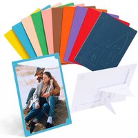 10Pcs Paper Photo Frame Simple Color Cardboard Picture Frame Set