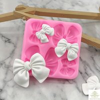 Silicone Bowknot Flower Mold, 1pc, Flexible and Reusable for Chocolate, Fondant, Cake and Cupcake Decorating