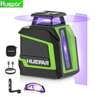 HUEPAR Purple Laser Level Self-Leveling Multi-Lines 360° Cross Line with Pulse Mode,3 Brightness,Magnetic Base for Construction