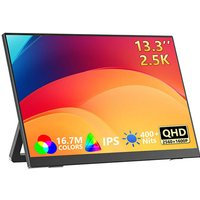 MAFNKOU 13.3'' Secondary Portable Monitor 2.5K External Portable Screen Xbox Series Gaming Laptop Sub Monitor With Dual Speaker