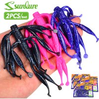 Sunlure Octopus Skirt Soft Bait 2PCS/Bag Artificial Silicone 6-Color Swinging Tentacle Swimming Bait Tuna Grouper Sea Fish Lures