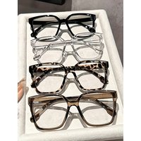 4Pcs Elegant, Simple and Stylish Geometric Glasses with Transparent Lenses, Suitable for Daily Office Reading