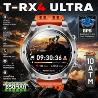Nouvelle montre intelligente de sport en plein air T-RX4 Ultra avec GPS intégré, boussole, altimètre, baromètre, étanche 10ATM, montre intelligente militaire pour hommes