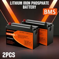 sk2pcs 12V 100Ah Lithium Battery, Rechargeable Lithium Iron Phosphate Battery with Up to 25, 000 Cycles, Suitable for Outdoor Camping, Cars, Boats, Golf Carts, Special Gift Perfect Gifts for Your
