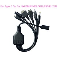 Multi-function 6 in 1 USB C female charging Cable For Type C To for 3DS/GBASP/NDSL/WIIU/PSP/PS VITA Charger Cable