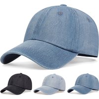 Unisex Light Board Denim Washed With Water Baseball Caps Spring And Autumn Outdoor Adjustable Casual Hats Sunscreen Hat