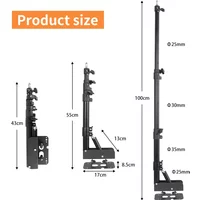 SH 100cm Wall Mount Boom Arm for Photography Studio Softbox Video Ring Lights Max Length Horizontal and Vertical Rotatable
