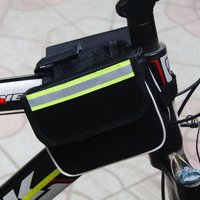 Water-Resistant Bike Front Frame Bag with Easy Access for Mobile and Wallet