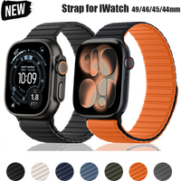 Magnetic Silicone Strap for Apple Watch Band Ultra 3 49mm 46mm 45mm 44mm Sports Brecelet Correa for iWatch 11 10 9 8 7 6 5 4 SE