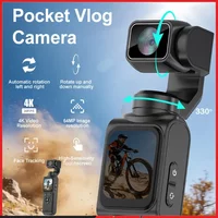 4K Ultra HD Pocket Gimbal Stabilizer Action Camera 330° Face Tracking 18x Zoom 1.72" Touch Screen Wi-Fi Vlog Portable Sports Cam