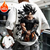 Son Goku Gym Dragon Ball Super Saiyan Harajuku Herren Sommer Baumwoll-T-Shirt Top Locker Sitzend Damen Streetwear Lässiges Kurzarm-Shirt
