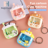 Creative Design Catching Ball Machine Keychain Fun Small Home Crane Machine Pendant Cute Backpack Decoration Children Gifts B.H
