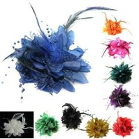 Beaded Feather Hair Clip Bridal Wrist Flower Wedding Hair Accessories Latin Dance Performance Hairpin Headdress
