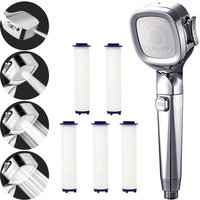 4 Modes High Pressure Shower Head With Switch On Off Button Sprayer Water Saving Adjustable Shower Nozzle Filter For Bathroom