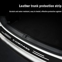 Carbon Fiber Car Rear Trunk Bumper Protector Stickers Strip for Jeep Compass Auto Trunk Door Sill Guard Plate Anti-Scratch Decal