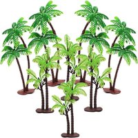 10pcs Palm Tree With Coconuts Cake Topper Coconuts Tree Cupcake Topper For Hawaiian Tropical Baby Shower Kids Birthday Party