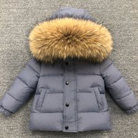 Winter Super Warm Mädchen Jungen Jacke Dicke Hohe Qualität Unten Feder Mantel Für Junge Kinder Big Echtpelz Kapuze Kalt winter Oberbekleidung