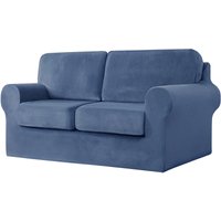Elastic Silver Fox Velvet All-inclusive 2-person sofa cover, Solid Color European and American Split Velvet Sofa Hat Cover Set