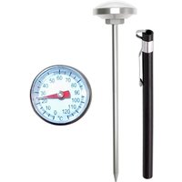 0°C~120°C Kitchen Milk Bottle Food Thermometer Coffee Cup Drawing Needle 125mm Pointer Type Temperature Sensor Thermograph BBQ
