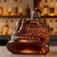 Elegant Crown Top Castle Glass Decanter, Whiskey Aerator for Home Bar, Medieval Themed Barware, Premium Whisky Carafe, Perfect