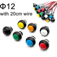 5/20/100PCS 12mm Momentary Push Button Switch ON OFF PBS-33B Self Reset Mini Round Switch With Wire 2Pin 1A DC12V