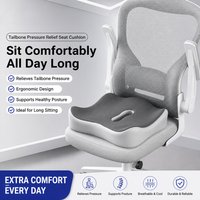 1 PCS Ergonomic Memory Foam Seat Cushion Tailbone Pressure Relief Orthopedic Chair Pad for Office Desk Home Student Long Sitting