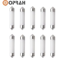 4/10pcs C5W 31-36-41mm Led Festoon Lamp COB Ceramic Shell Car LED Bulb Map Light Vehicle Trunk Door Dome Light For Car 6000K 12V
