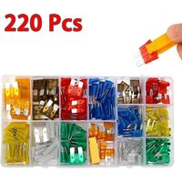 220/300Pcs Automotive Fuse Combination Kit, Standard, Mini, and Slim Mini Car Replacement Blade Fuses, Mixed Car Blade Fuses, with Fuse Puller and Circuit Tester, Suitable for Cars, Boats, Trucks, and