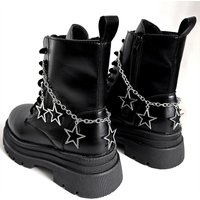 2 Pieces Hollow Star-Shaped Pendant Shoe Chain, Boots and Shoe Accessories, Five Pointed Star Pendant Chain Shoe Chain