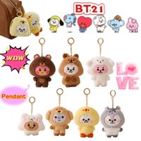 BT21 Koya Shooky Chimmy Cooky mang tata cute and creative kawaii plush keychains and bag charms, adorable doll gifts wholesale