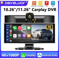 1026"/11.26" 4K Car DVR Dash Cam Bluetooth Wireless Carplay & Android Auto GPS Navigation Video Recorder Dual Lens Wifi FM AUX