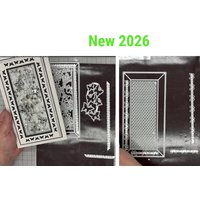 Dl Silver&black Butterfly Card with Metal Cutting Dies Frames and Borders Craft Molds DIY Scrapbooking Paper Embossing Template