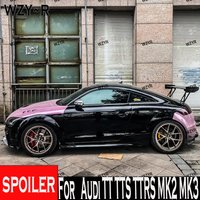 For Audi TT TTS TTRS MK2 MK3 Accord Standard 2008 - 2025 Carbon Fiber Look Gloss Black Rear Diffuser GT Styling Rear Spoiler