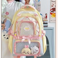 New Y2K Cartoon Ita Backpacks Large Capacity Knapsacks Girls Transparent DIY Display Rucksacks Outdoor Fashion Travel Schoolbags