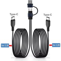 Dual USB C Cable, USB C to Type C Splitter Charging Cable, 2 in 1 Micro USB Multi Charging Cable USB C Wire, USB-C Charger Cable