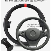 Customized Car Steering Wheel Braiding Cover For BMW E83 X3 2003-2010 E53 X5 2004-2006 Hand-sewn Steering Wrap