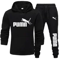 2026 new men's pullover hoodie and pants two-piece set, fashionable and avant-garde fitness, jogging, leisure and sports suit