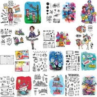 Madam Owl Signature Cool Collection Clear Silicone Stamps Build Postcard Stamp Set For DIY Scrapbooking Paper Cards Making New07