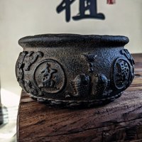 Stone Handmade Carved Bonsai Pot,Hydroponics Pot,Tradition Chinese Design,Dormitory Room Table Garden Decoration