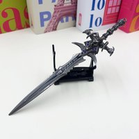 22cm The Frostmourne Demon King Evil Artifact Metal Sword Keychain WOW Sheep Head Sword Alloy Model Collection Ornaments Gifts