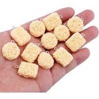 10Pcs Instant Noodles Food Charms Cute Resin Pendant Charms for Earring Bracelet Keychain Diy Kids Women Jewelry Making Supplies