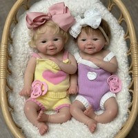 OtardDolls-1 PCS/2 Styels Vivienne 33cm Open Mouth Silicone Bebe Reborn Girl Dolls With Rooted Hair Washable Newborn Dolls