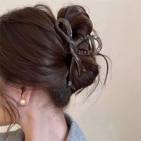 13cm Trend Acrylic Ribbon Bow Hair Claws Crab Clips Glossy Barrettes Headwear Hairpins Shark Ponytail For Women Hair Accessories
