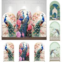 Indian Style Peacock Arch Cover Backdrop Baby Shower Wedding Chiara Stretch Fabric Wall Decor Photo Arch Background Prop Custom