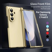 Plating Colorful AG Aluminium Alloy Hinge Protect Case for Samsung Galaxy Z Fold 8 7 6 5 4 3 Glass Screen Film Anti-drop Cover